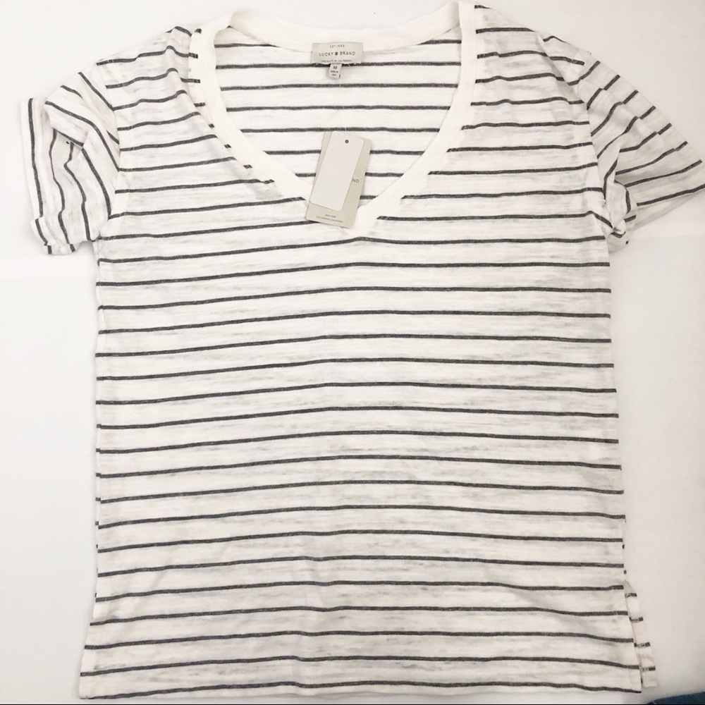 Lucky Venice Burnout Stripe Tee | M